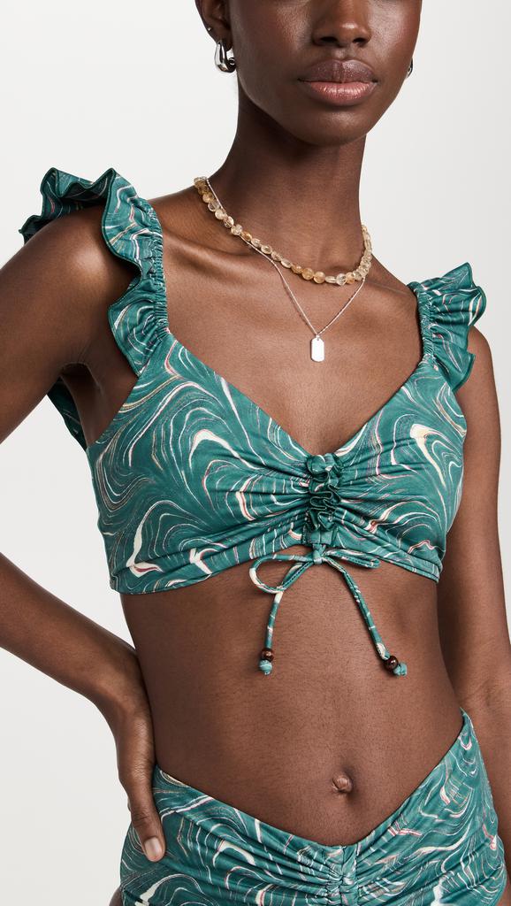 Sea Amara Marble Print Bikini Top