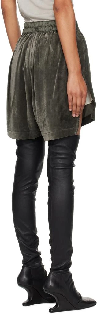 Rick Owens Khaki Concordians Velvet Boxer Shorts 3