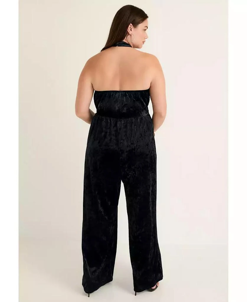 June & Vie June + Vie Women's June + Vie Crushed Velvet Halterneck Jumpsuit 2