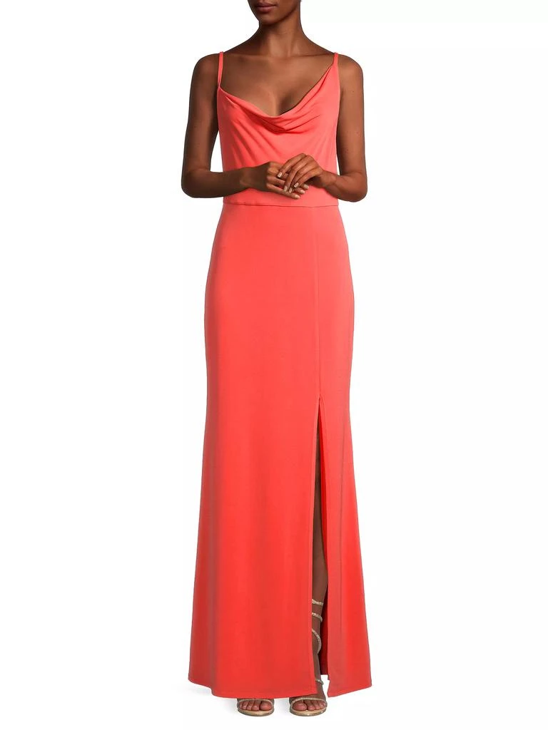 Laundry by Shelli Segal Draped Cowl-Neck Gown 2