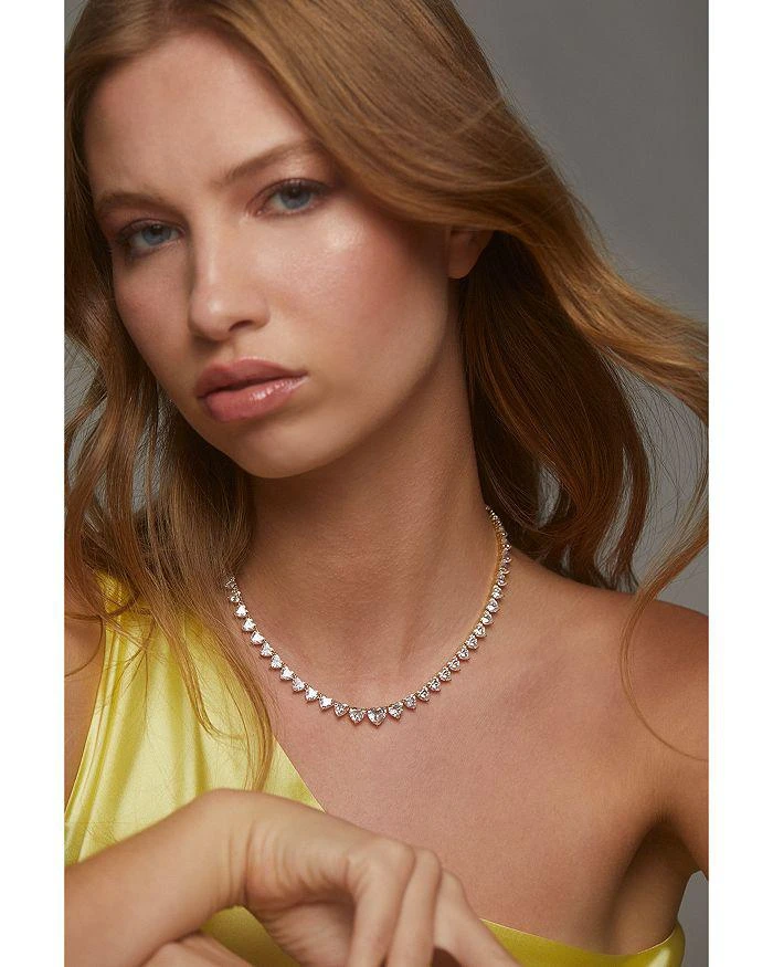 Nadri Real Love Heart Cubic Zirconia Collar Necklace, 16" 3