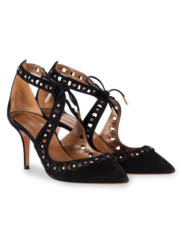 Aquazzura Aquazzura Theo Pumps In Black Suede Heels Pumps