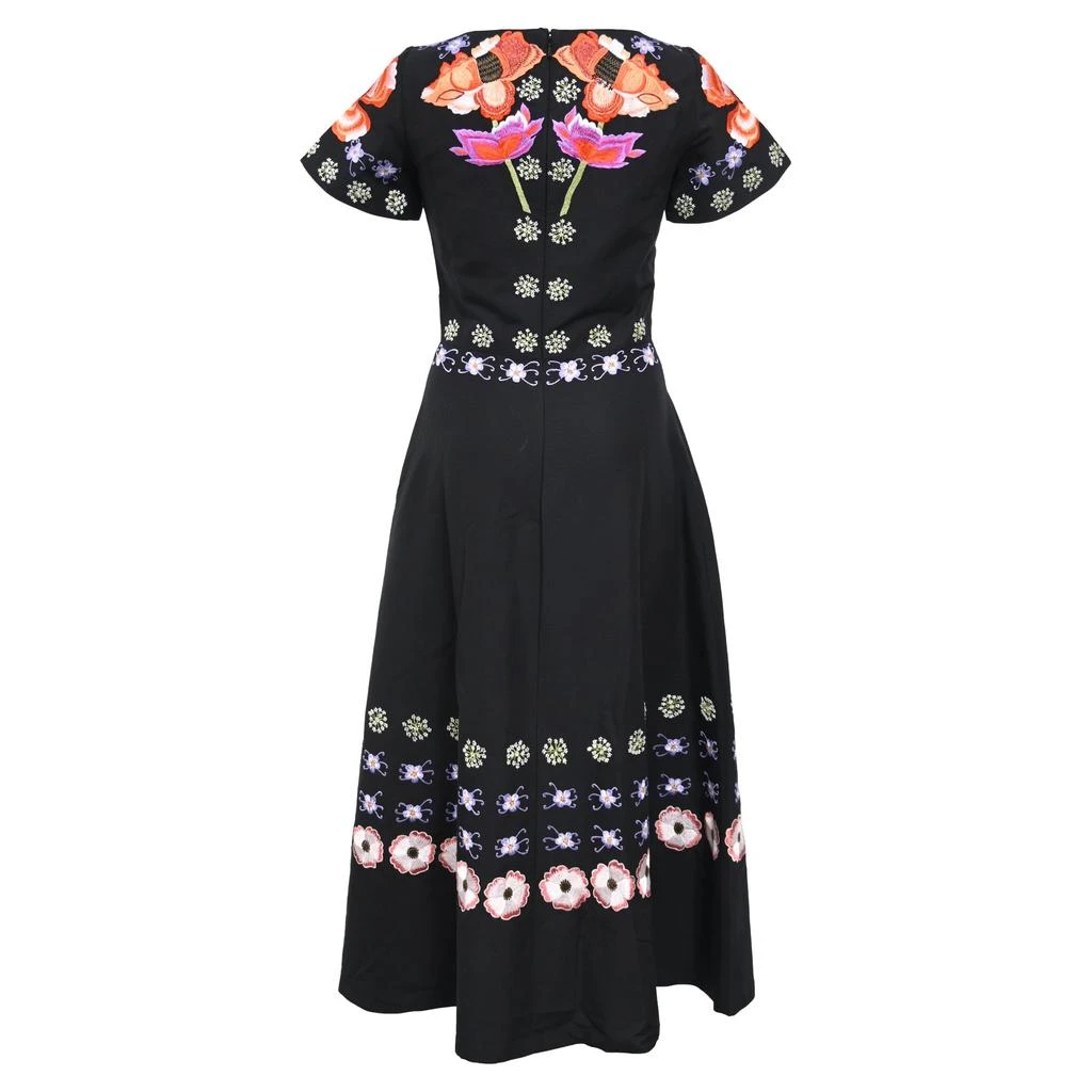 Temperley London Floral Embroidered Dress in Black Cotton 3