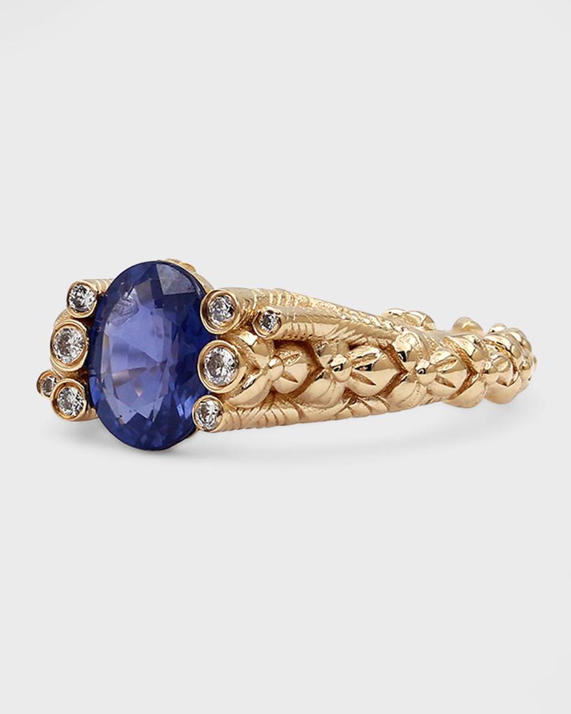 Stephen Dweck Tanzanite & Diamond 18K Gold Ring