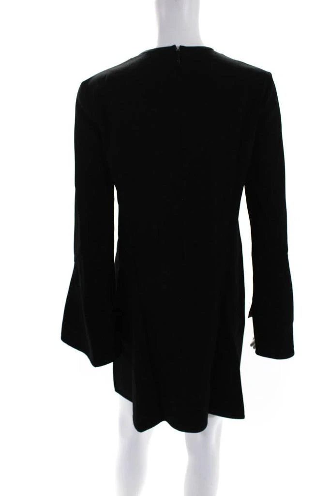 ELLERY Womens Back Zip Long Sleeve Crew Neck Shift Dress Black 3