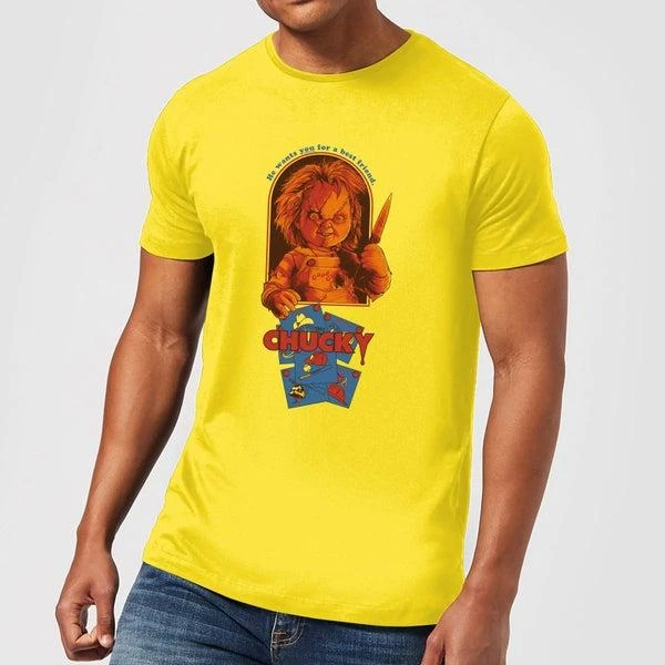 Chucky Chucky Out Of The Box Men's T-Shirt - Yellow 1