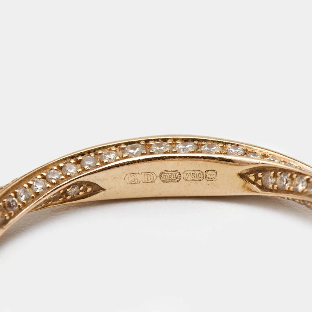 Graff Graff Sprial Pave Diamond 18k Rose Gold Ring Size 49 5