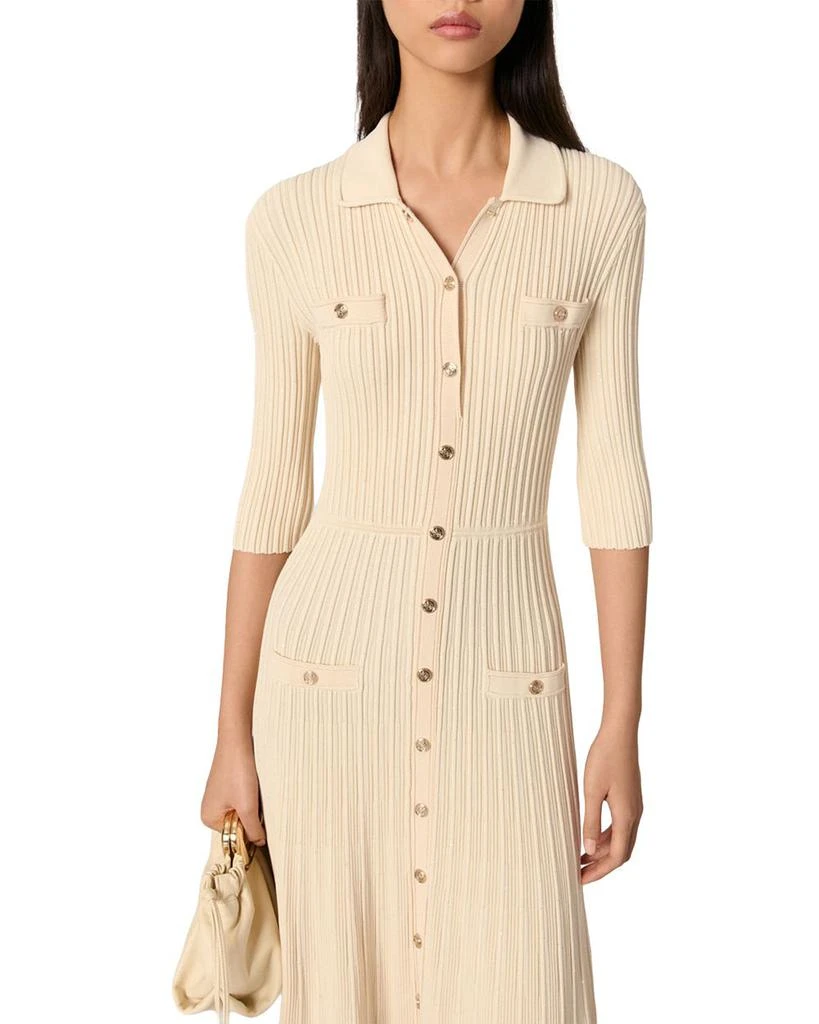 Maje Sequin Embellished Knit Midi Dress 7