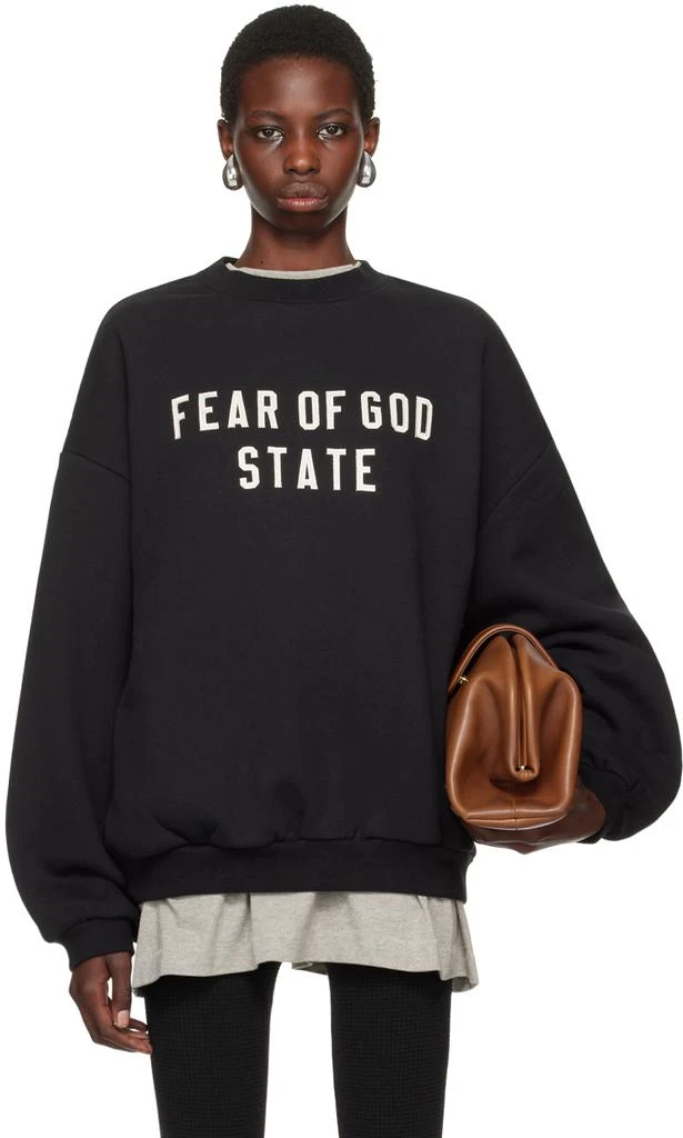 Essentials Black Crewneck Sweatshirt 1