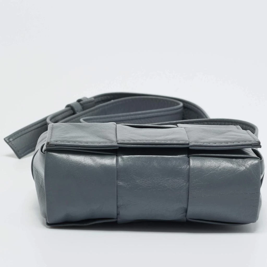 Bottega Veneta Bottega Veneta Grey Intrecciato Leather Mini Candy Cassette Crossbody Bag 6