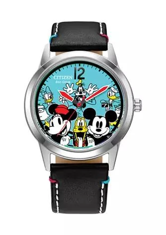 Citizen Citizen Eco-Drive Unisex Disney Sensational Six Black Strap Watch, 40mm