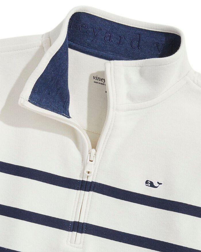 Vineyard Vines Boys' Breton Stripe Quarter Zip Sweater - Little Kid, Big Kid