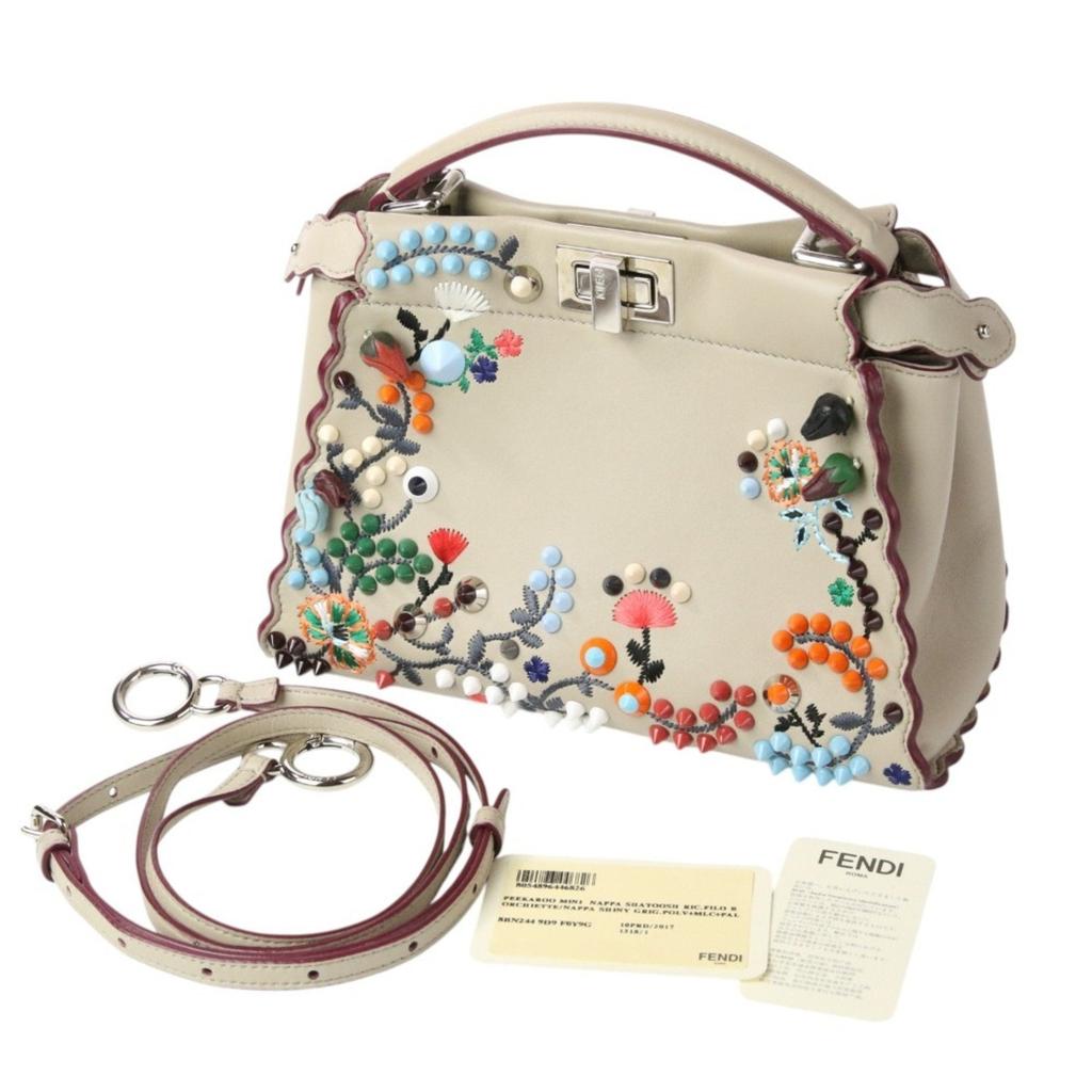 Fendi Peekaboo Leather Handbag Shoulder Bag (Pre-Owned)