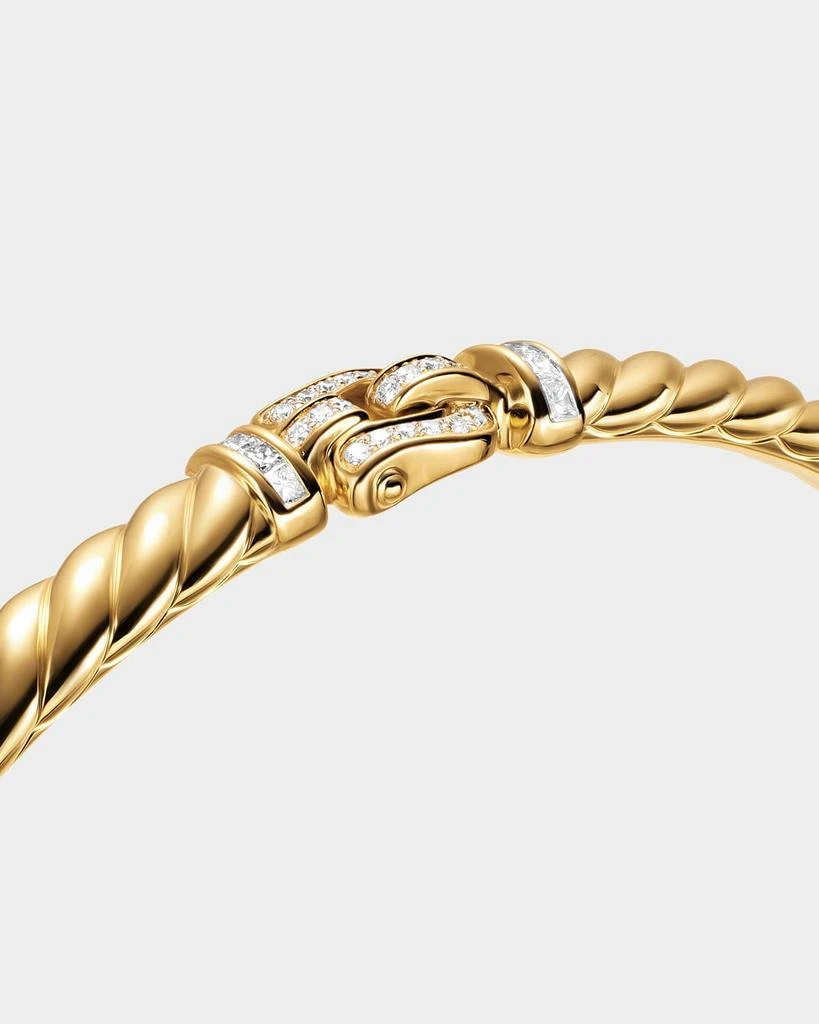 David Yurman Sculpted Cable Buckle Bracelet with Diamonds in 18K Gold 5