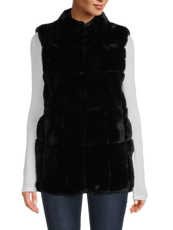 BELLE FARE Quilted Faux Fur Vest