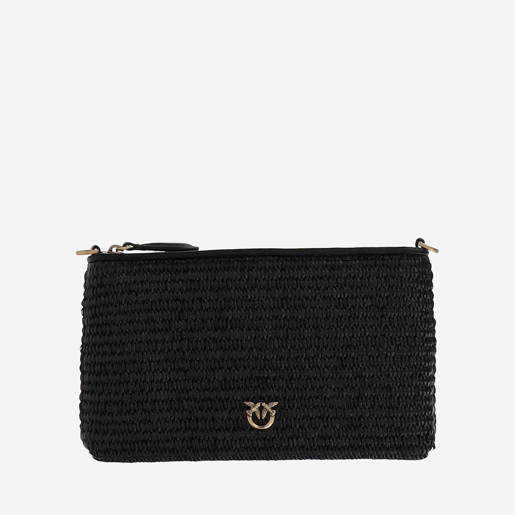 PINKO Flat Shoulder Bag Made Of Raffia