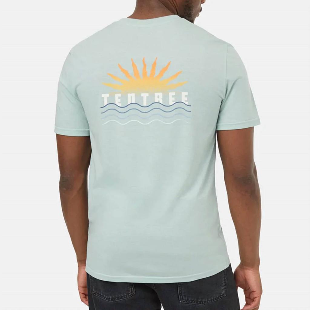tentree Tentree Sunset T-Shirt In Surf Spray / Coral Rose