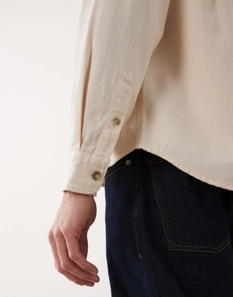 Abercrombie 
Fitch Abercrombie 
Fitch denim overshirt in beige 5