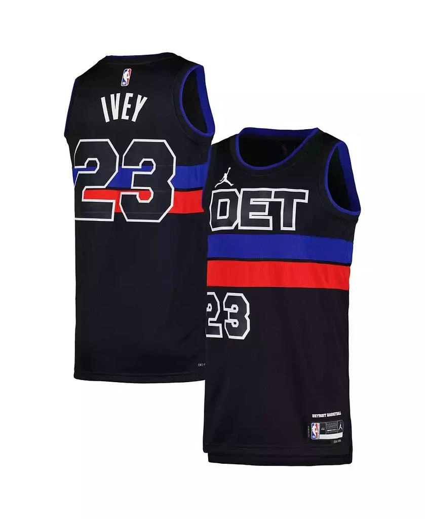 Jordan Men's and Women's Jaden Ivey Black Detroit Pistons Swingman Jersey - Statement Edition 1