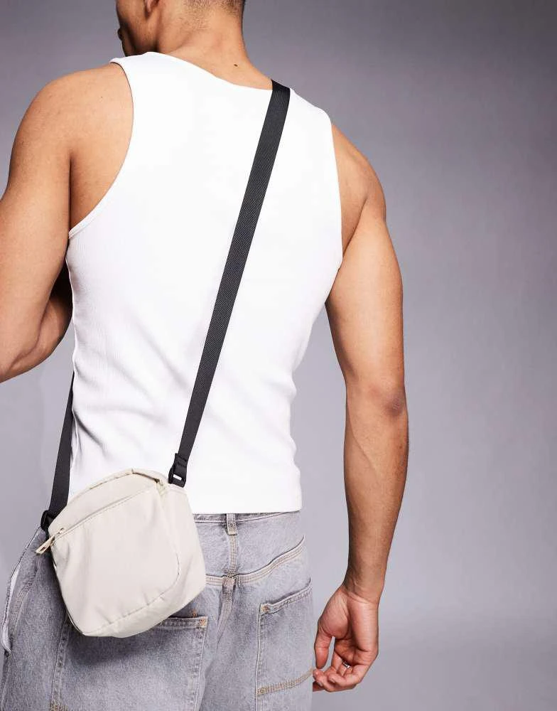 ASOS ASOS DESIGN nylon small cross body bag in stone 4