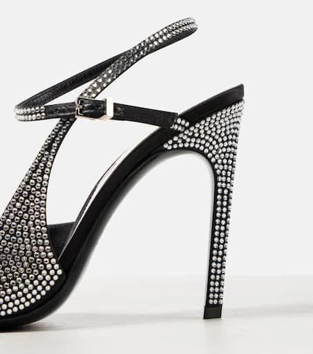 Gucci Crystal-embellished satin pumps 6