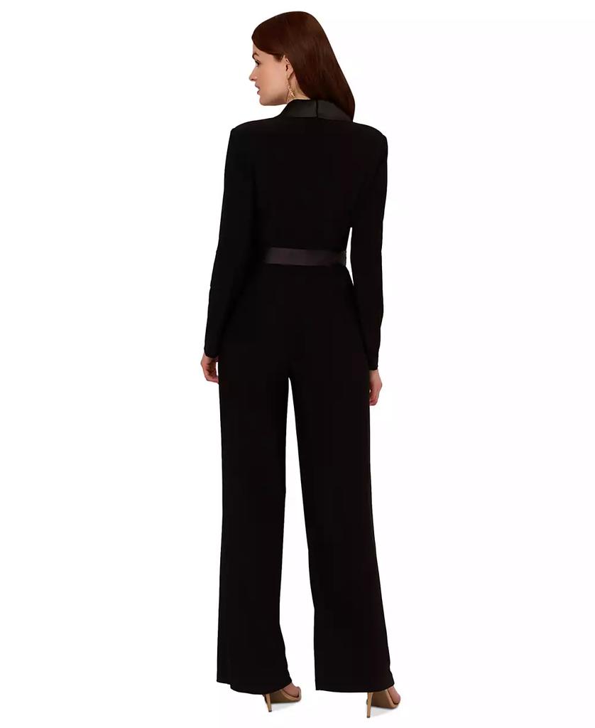 Adrianna Papell Women's Long-Sleeve Tuxedo Jumpsuit