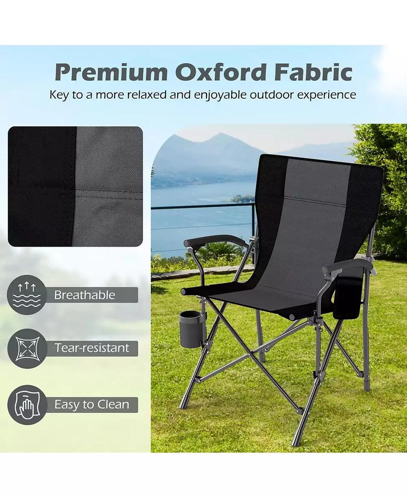 Mecale Portable Folding Oxford Cloth Camping Chair with Cup Holder and Side Pocket 4