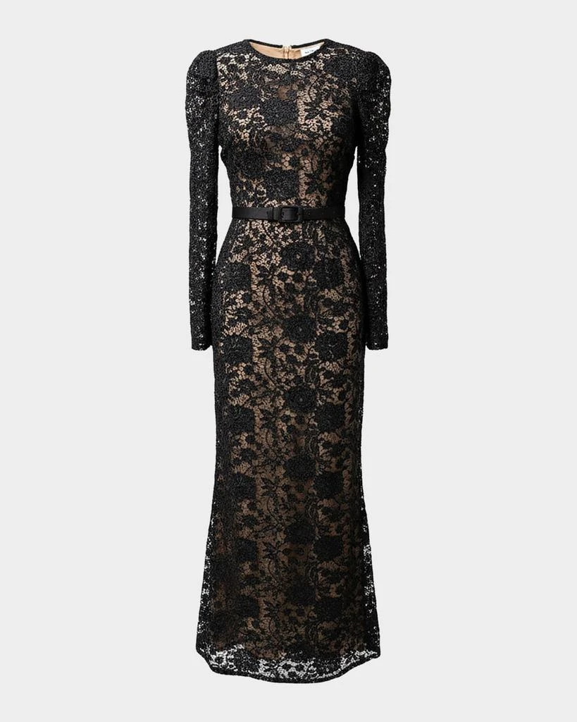 Dress the Population Black Label Tamra Belted Floral Lace Mermaid Gown -  Dresses & Skirts - Free Shipping - BeyondStyle
