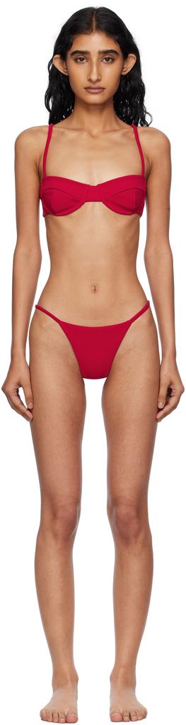 Haight Red Crepe Vintage & Crepe Lari Bikini