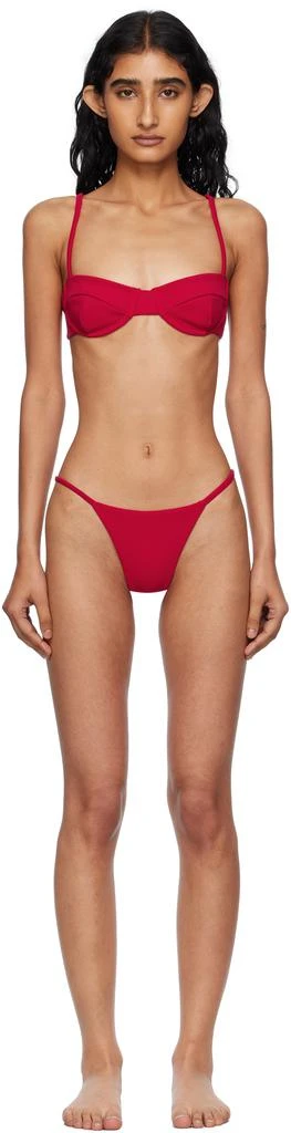 Haight Red Crepe Vintage & Crepe Lari Bikini 1