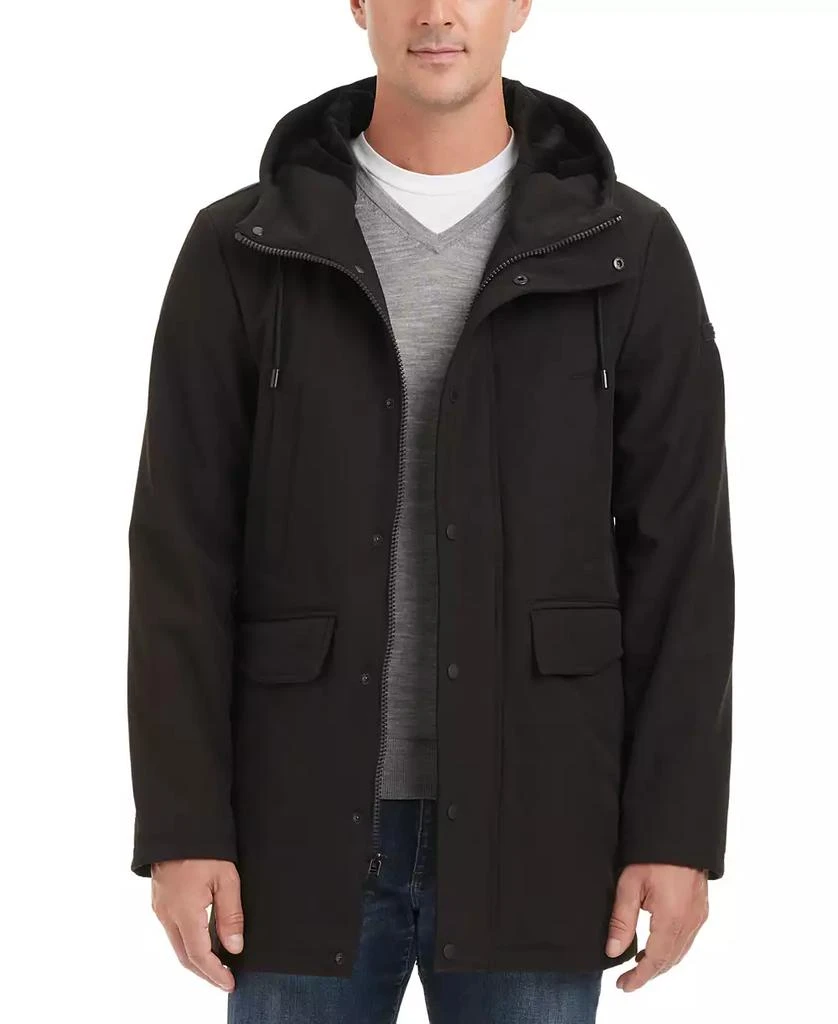 Vince Camuto Men's Softshell Rain Coat with a Hood 4