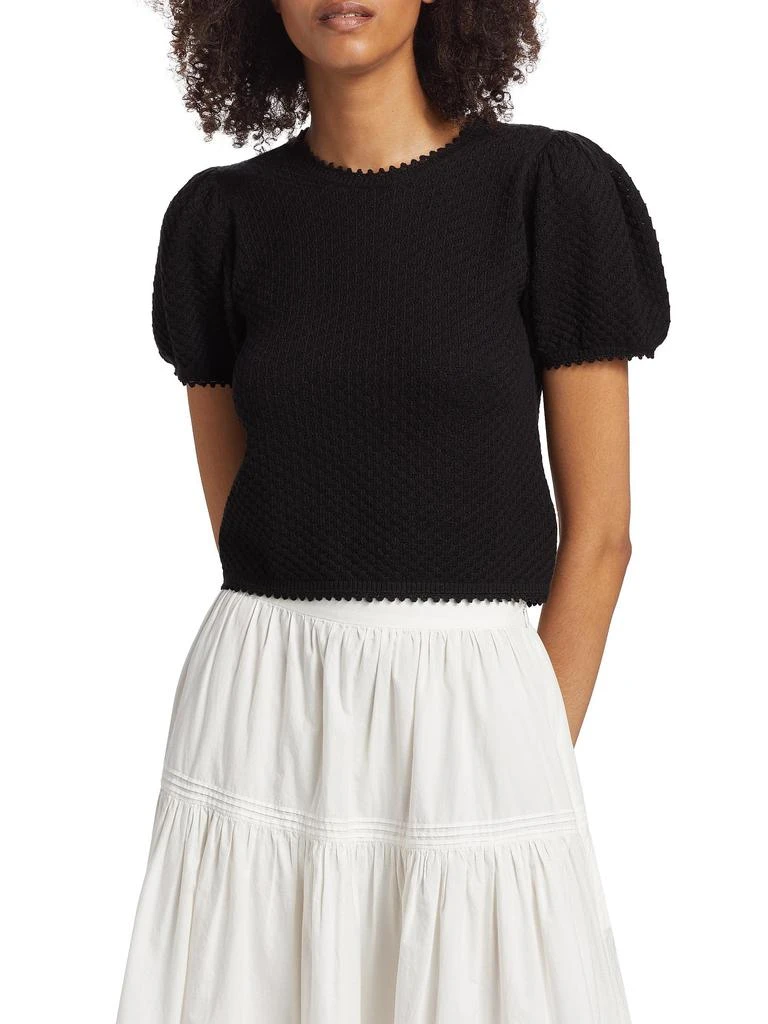 DÔEN Carena Cotton-Silk Pointelle Top