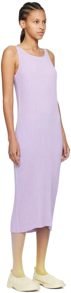 Issey Miyake Purple Hatching Pleats 2 Midi Dress 2