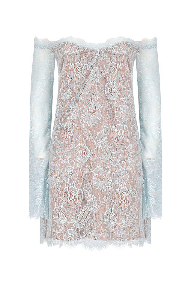 retrofête Retrofete Aino Off-Shoulder Lace Dress
