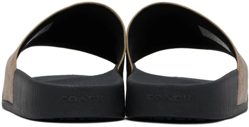Coach Tan Coated Canvas Slides 2