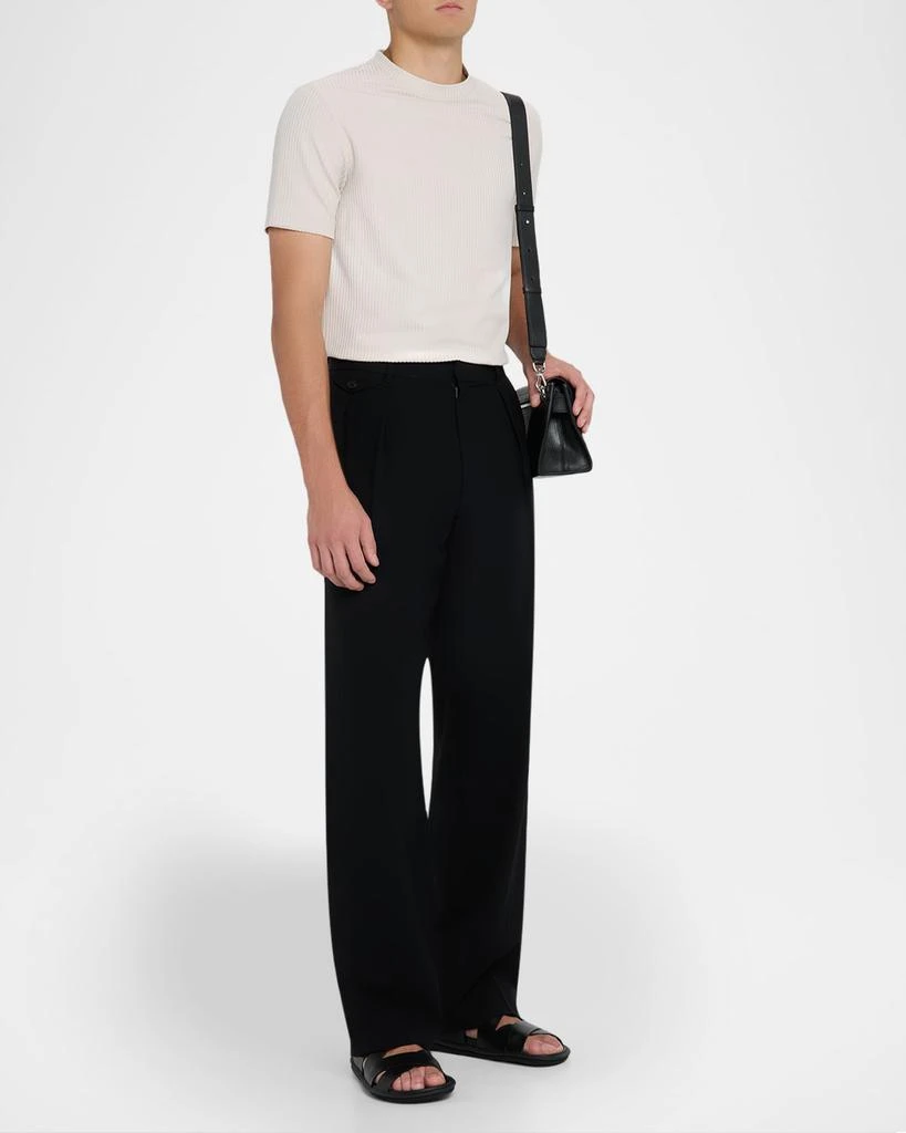 REISS Men's Argon Stripe Textured Crewneck T-Shirt 2