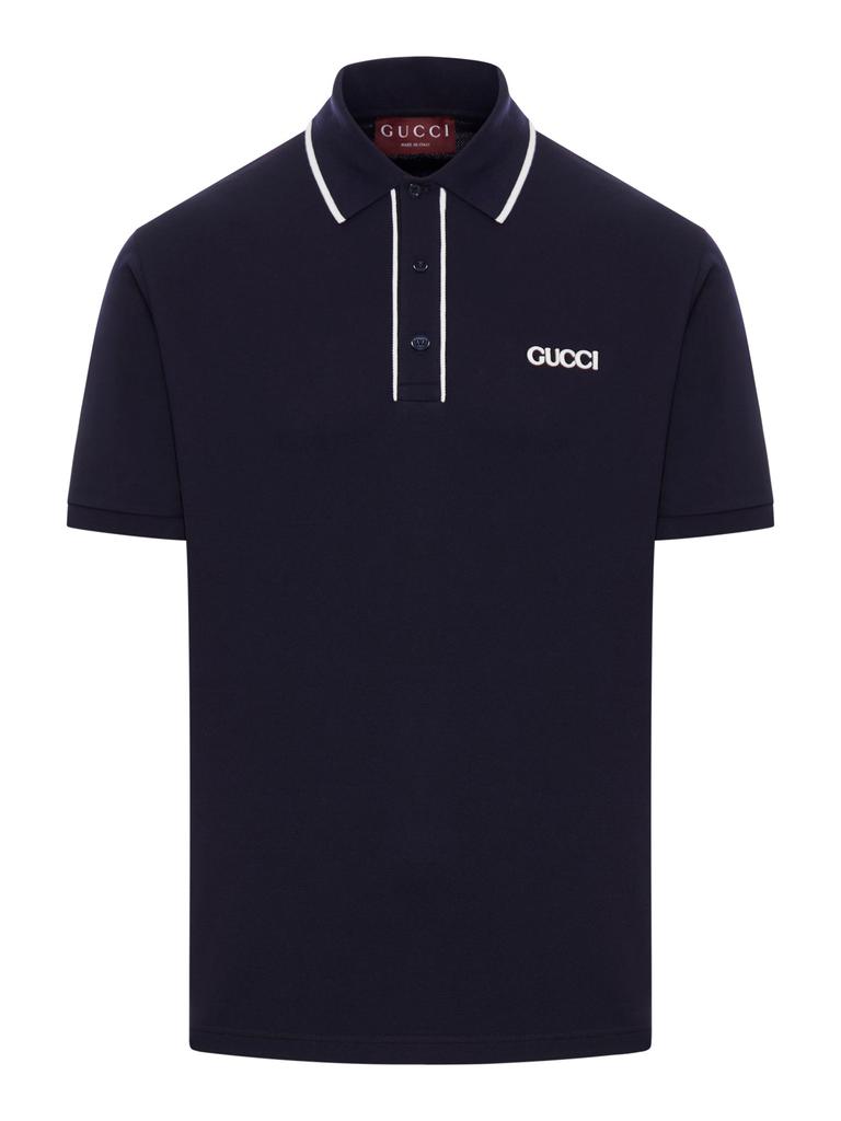 Gucci EMBROIDERED COTTON PIQUET POLO SHIRT