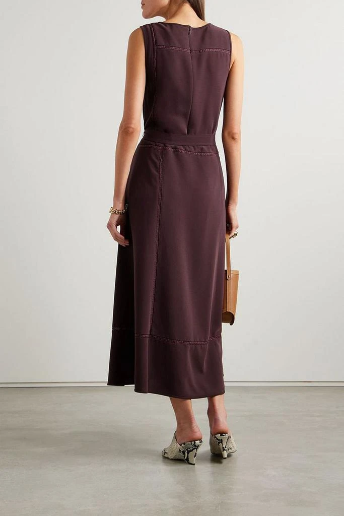 LA LIGNE Belted lace-trimmed crepe midi dress 3