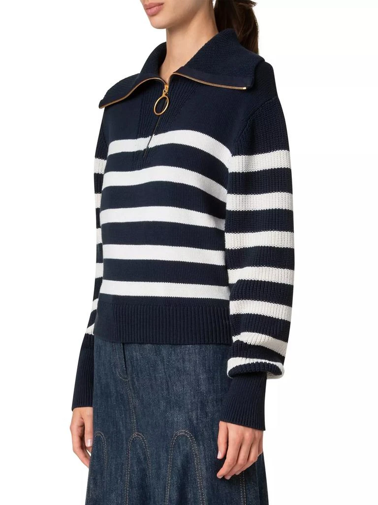 Akris Striped Cotton-Blend Sweater 5