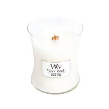 Woodwick WoodWick - White Teak Medium Hourglass Candle