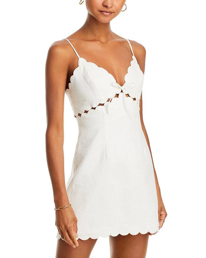 LOVESHACKFANCY Sydow Scalloped Edge Mini Dress 1