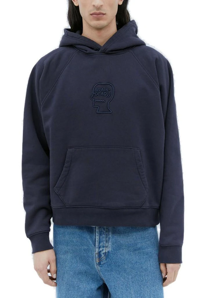 Brain Dead Brain Dead Logohead Embroidered Hoodie 1
