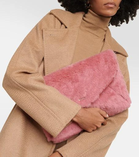 Max Mara Alpaca, wool, and silk teddy clutch 2