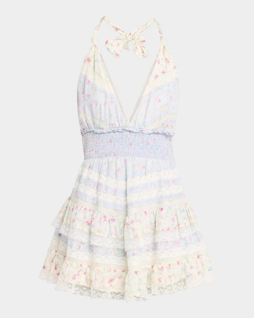 LOVESHACKFANCY Prim Halter Mini Dress 1