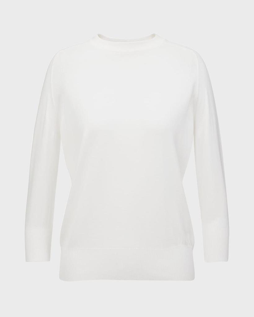 Loro Piana 3/4-Sleeve Cashmere Featherweight Sweater