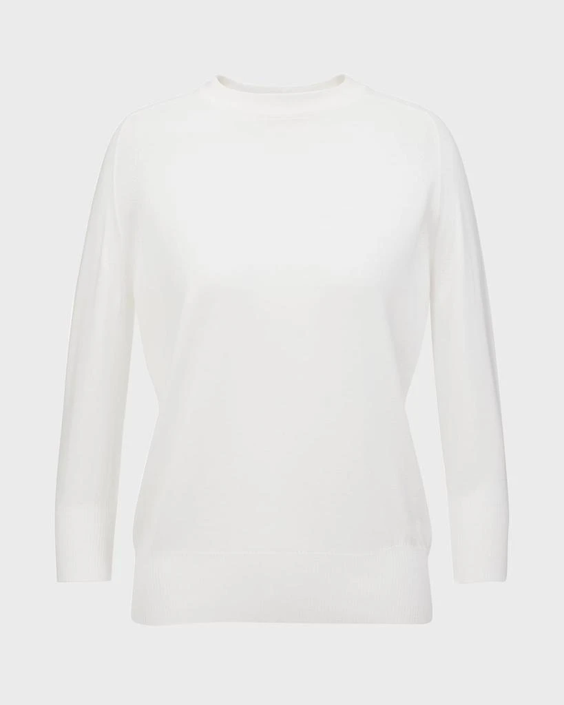 Loro Piana 3/4-Sleeve Cashmere Featherweight Sweater 2