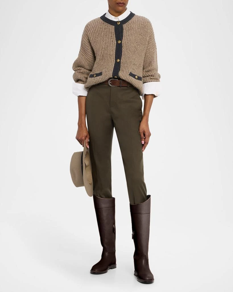 Brunello Cucinelli Wool-Mohair Pailette Bicolor Cardigan 2