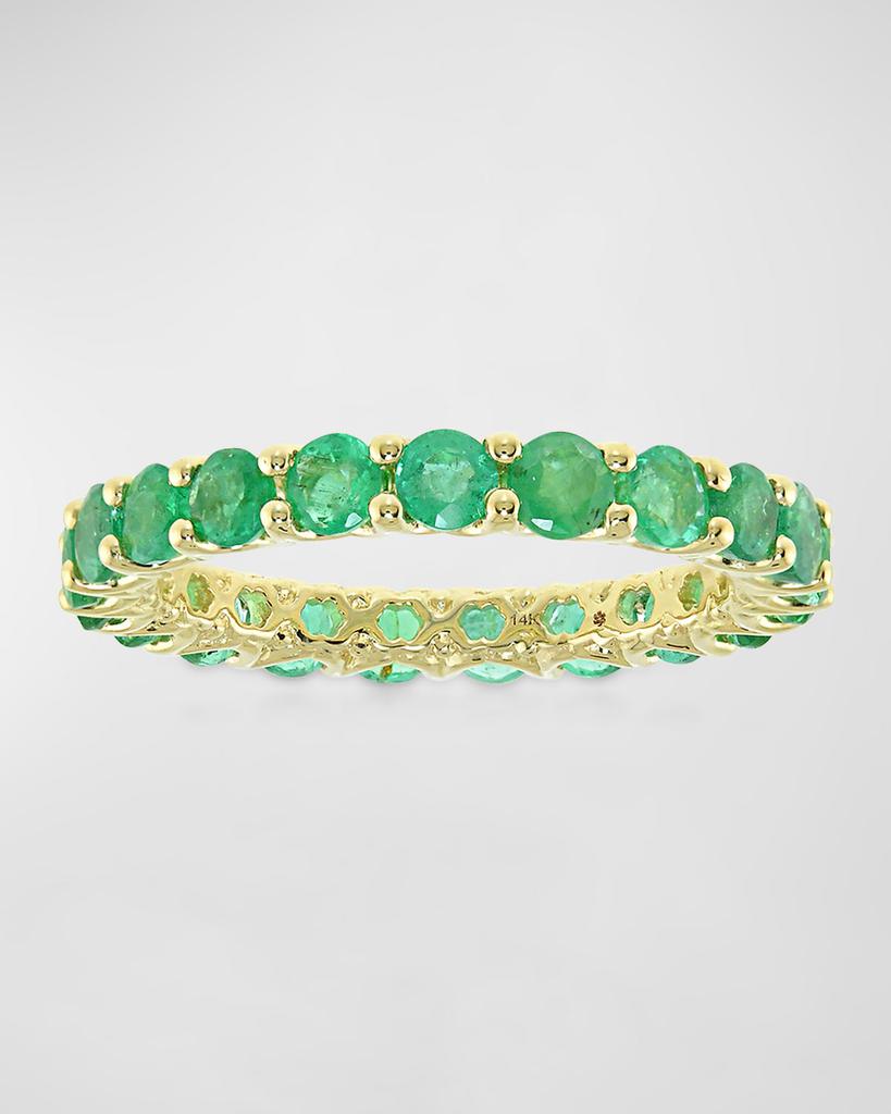 Stevie Wren 18K Yellow Gold Emerald Gemstone Eternity Band, Size 6.5