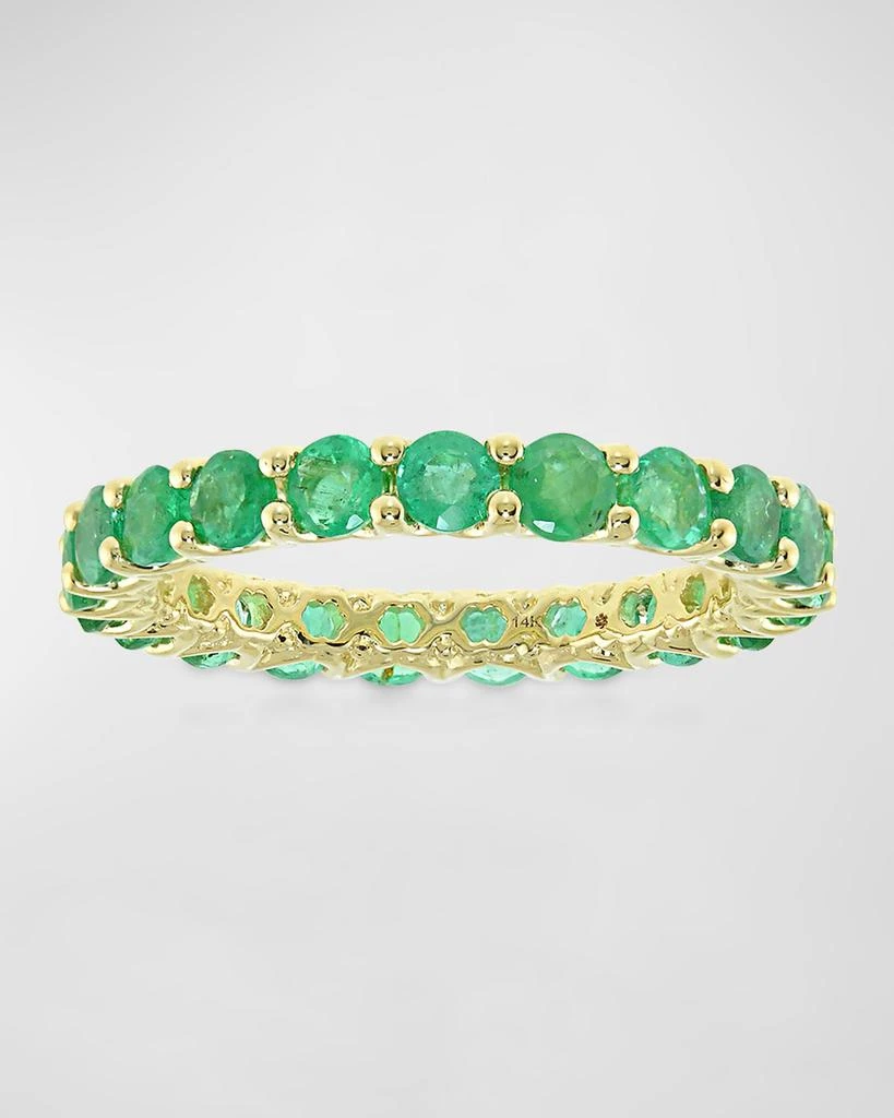 Stevie Wren 18K Yellow Gold Emerald Gemstone Eternity Band, Size 6.5 1