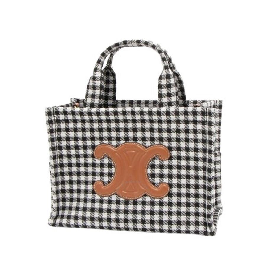 CELINE｜ (SMALL CABAS THAIS IN TARTAN TEXTILE & CALFSKIN Celine Small Cabas Thais In Vichy Textile And Calfskin